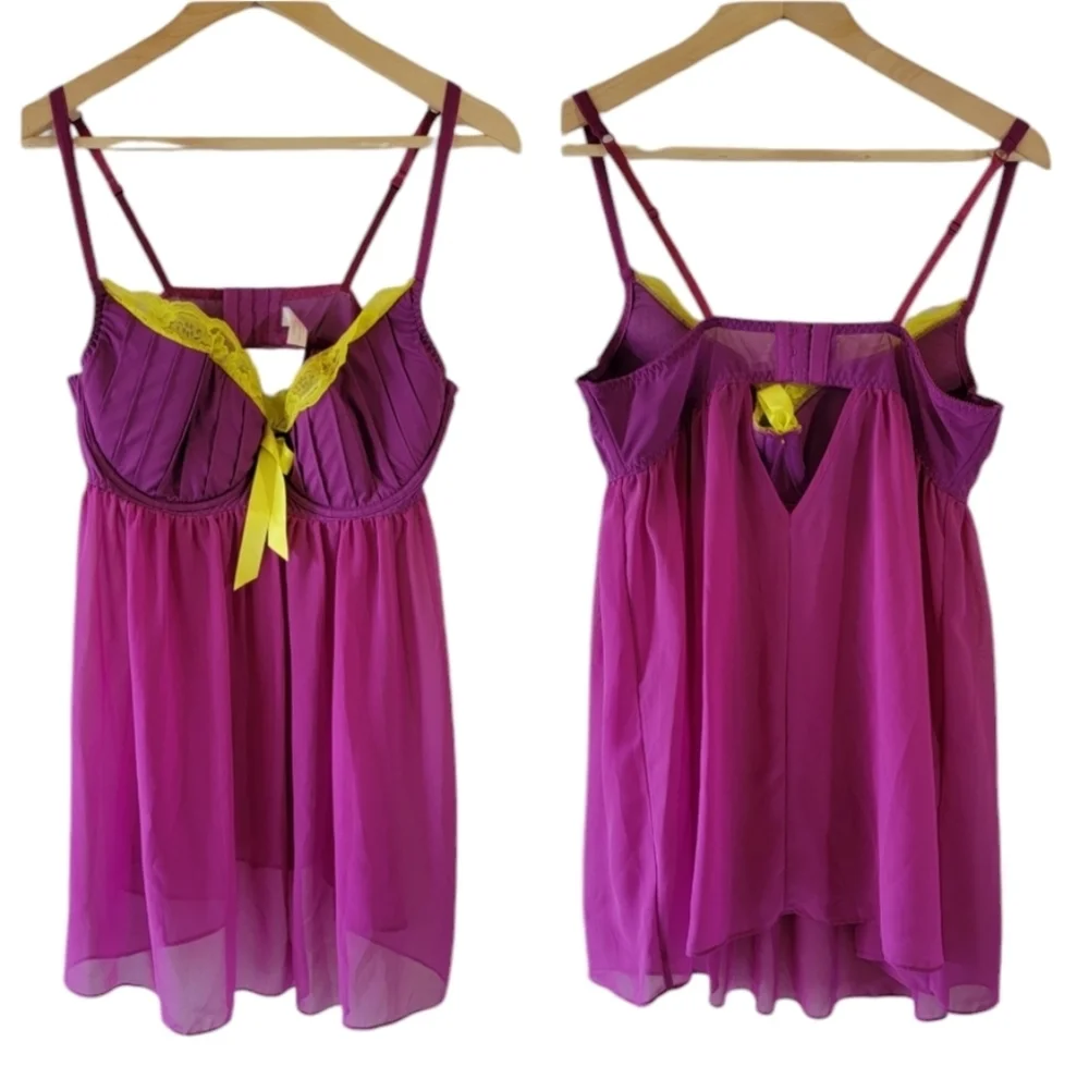 CACIQUE Intimates Cami & Panty Set Lavender Sz 18/20 Coquette Girl Fairy Peasant
